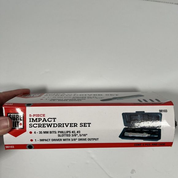 surebilt 98103 5 piece impact screwdriver set With Case & Instructions New - Picture 2 of 6